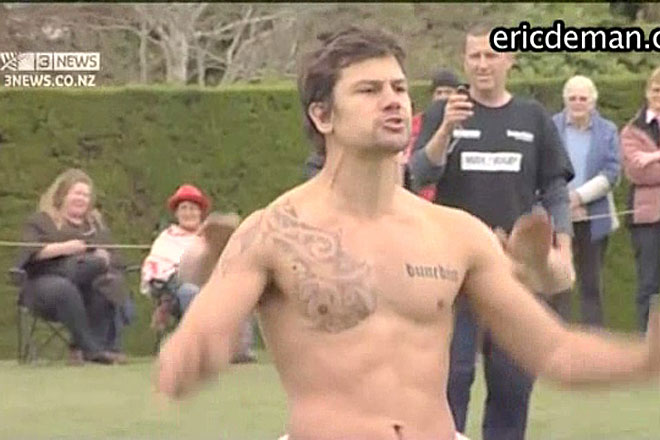 Rugby Team Performs Naked Haka Routine Image