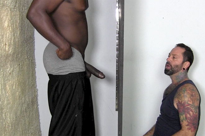 Hung Black Athlete At An Anonymous Gloryhole Image